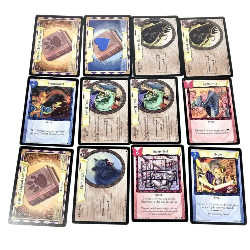 Vintage Harry Potter Trading Card Game Cards Lot of 78 Warner Bros 2001